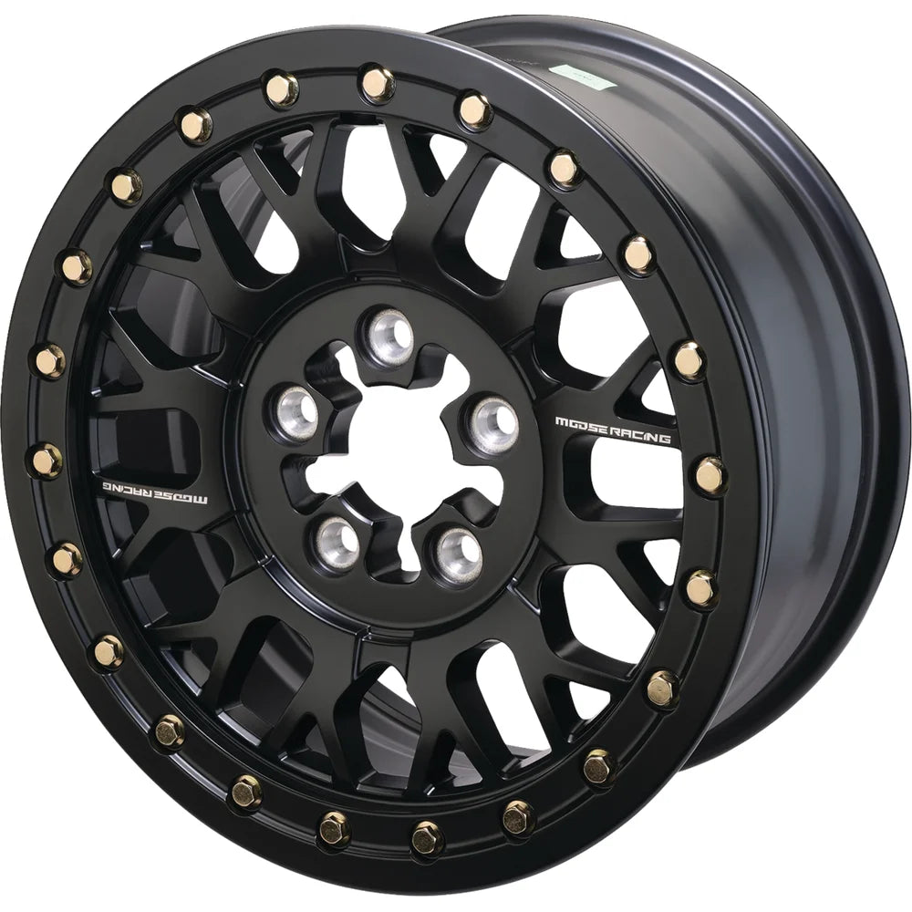 Rueda Moose Offroad 346X Beadlock 346X Beadlock/5 Lug Front/Rear Machined Black 15x7 5/4.5 5+2
