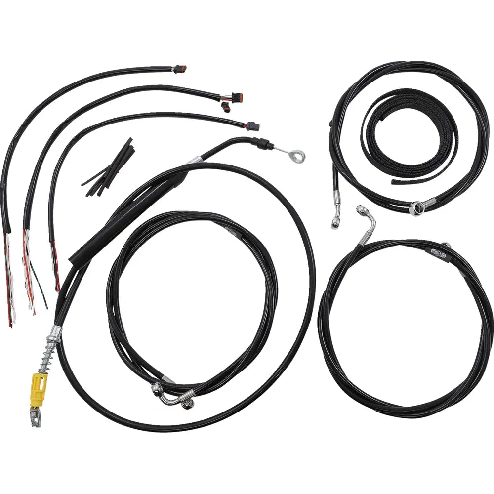 Kit completo de cable de manillar/línea de freno trenzado de vinilo negro