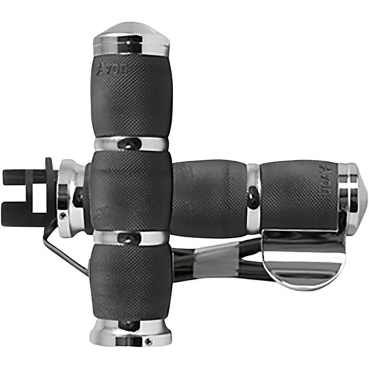 Grips - Heated - Air Cushion - Throttle Boss - Indian - Chrome