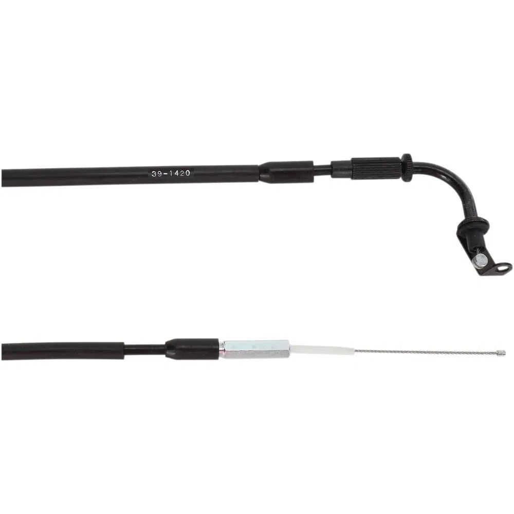 Cable del acelerador de vinilo negro.