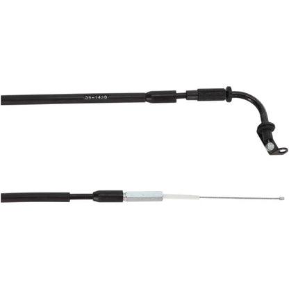 Cable del acelerador de vinilo negro.