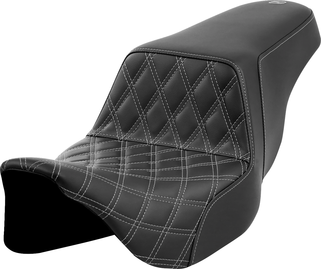 Asiento elevado con costura de celosía - Asiento elevado - Costura de celosía delantera - Costura gris oscuro - FLH/FLT '08-'23
