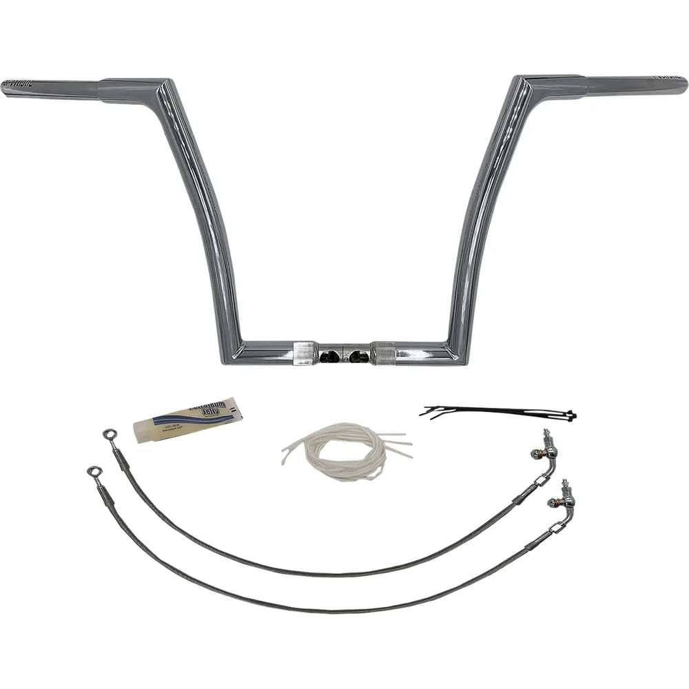 14" Chrome 1-1/4" Flat Top Handlebar Kit