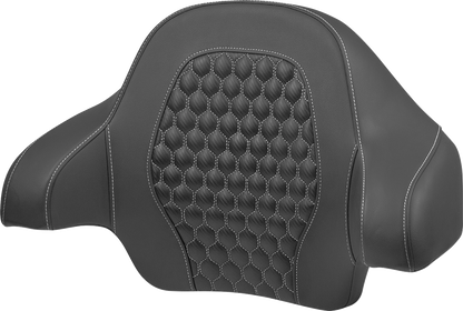 Almohadilla de respaldo Honeycomb Tour Pack - Almohadilla de respaldo Tour Pack - Panal - Costuras plateadas - FLH/FLT '14-'24