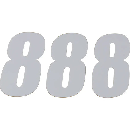 SX Plate Number - #8 - White - 6"
