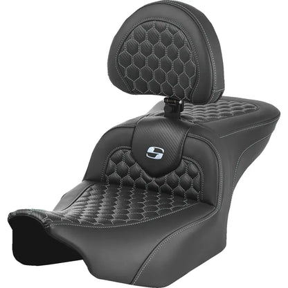 Asiento Honeycomb Roadsofa™ - Asiento Roadsofa™ - con respaldo - Honeycomb - Costura plateada - FLTR/FLHX '23-'24