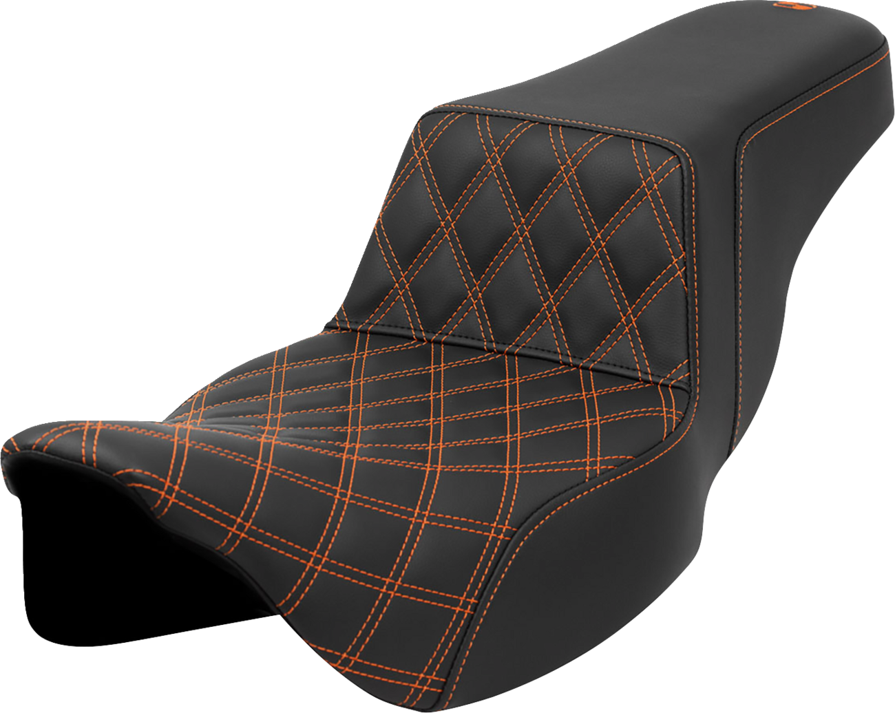 Asiento elevado con costura de celosía - Asiento elevado - Costura de celosía delantera - Costura naranja - Alcance extendido - FLH/FLT '08-'23
