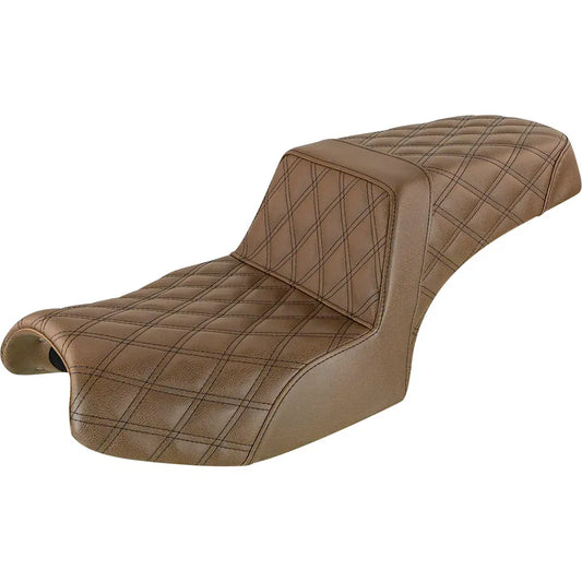 Step Up Seat - Lattice Stitched - Brown - Indian
