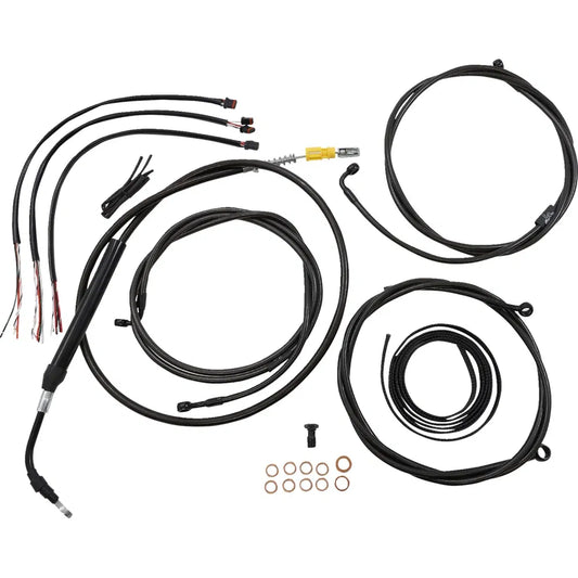 Kit completo de cable de manillar/línea de freno trenzado midnight, estándar