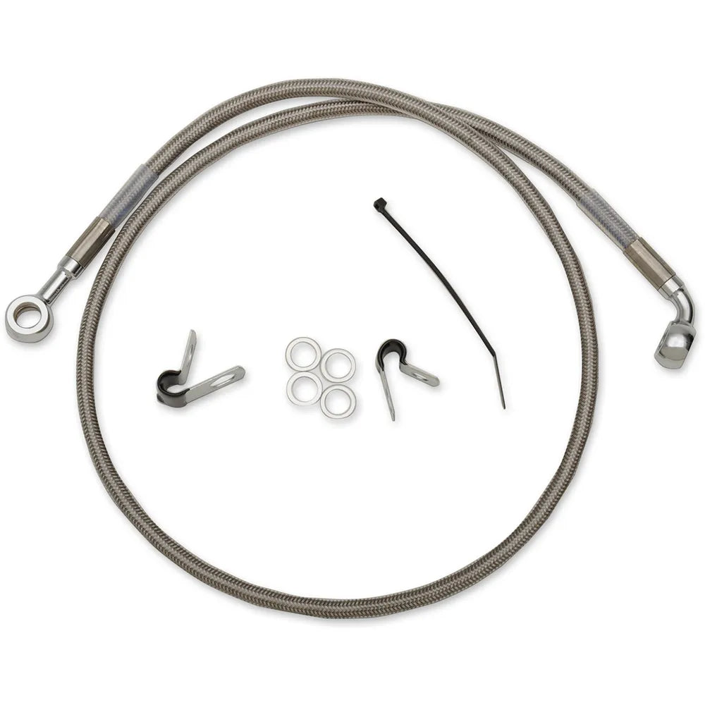 Front Brake Line XL883 04-10 Clear-Coated Stainless Steel