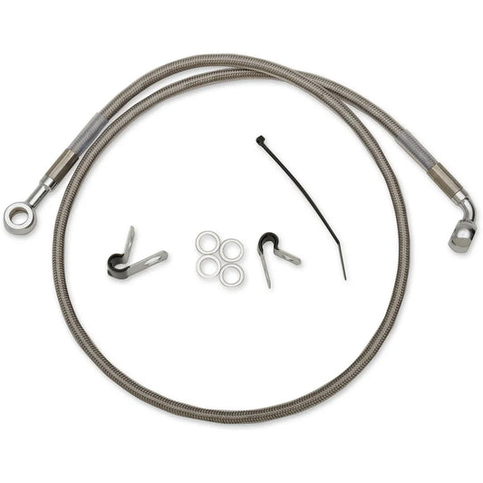 Front Brake Line XL883 04-10 Clear-Coated Stainless Steel