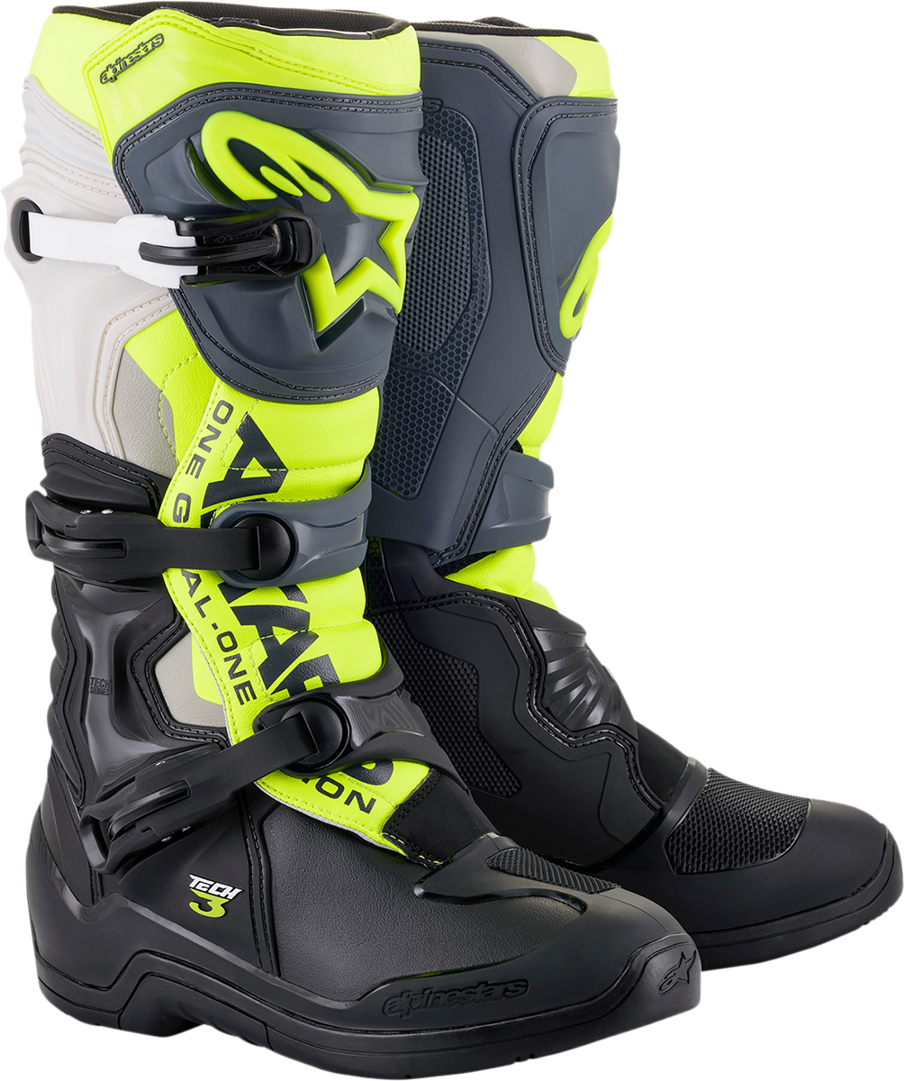 Botas Alpinestars Tech 3 - Negro/Gris/Amarillo