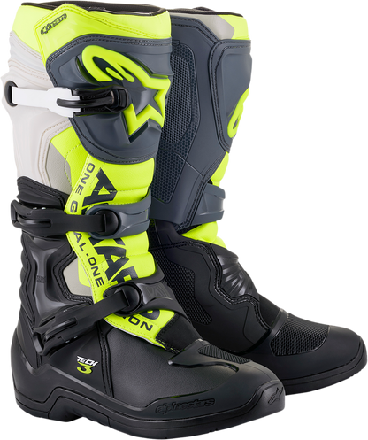 Botas Alpinestars Tech 3 - Negro/Gris/Amarillo