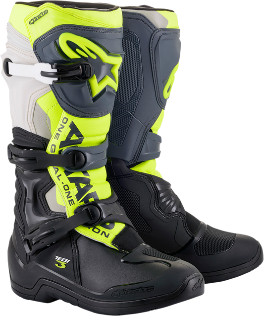 Botas Alpinestars Tech 3 - Negro/Gris/Amarillo