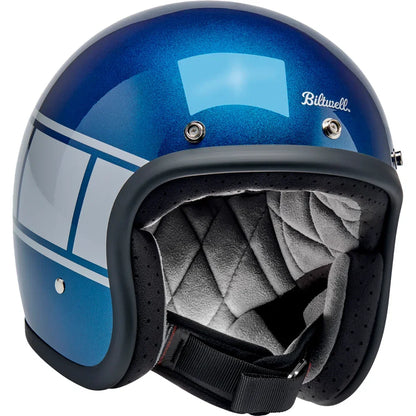 Casco bonanza holeshot azul metálico/plata