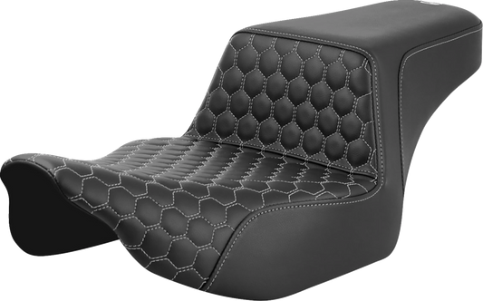 Asiento elevado tipo panal - Asiento elevado - Alcance extendido - Delantero tipo panal - Costura plateada - FL '23-'24