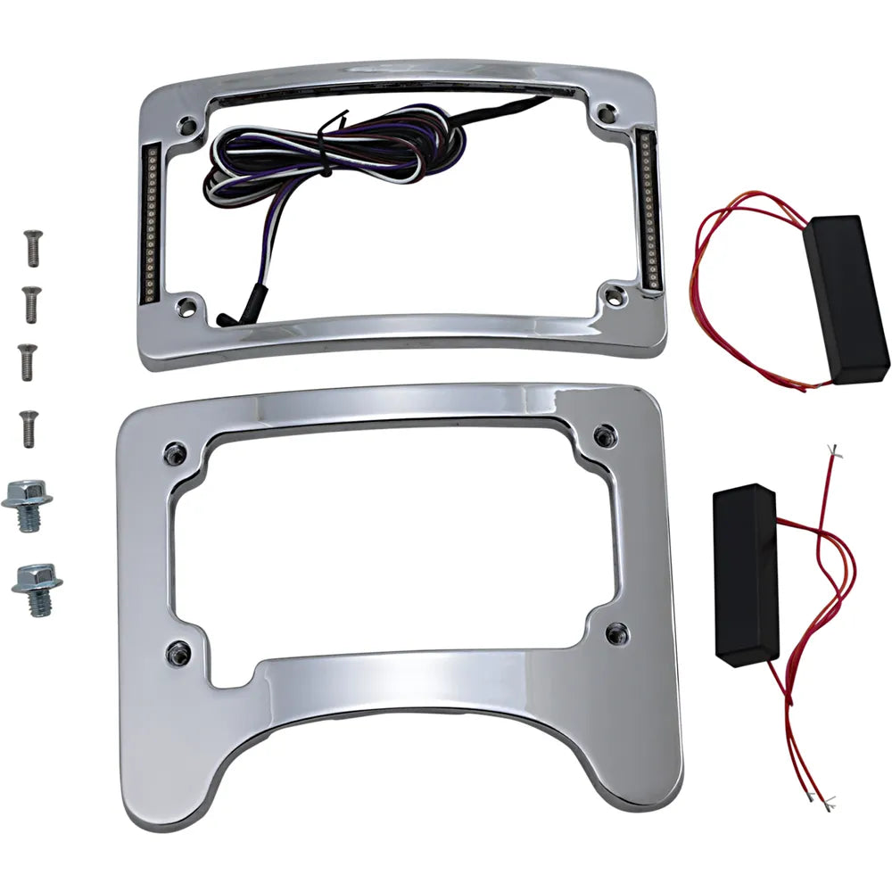Turn Signal Eliminator/Illuminated Tri-Frame - Chrome