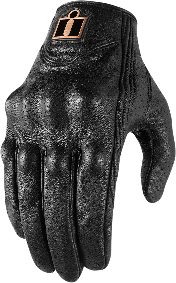 Guantes ICON Perforated Pursuit para mujer - Negro (OpenBox)
