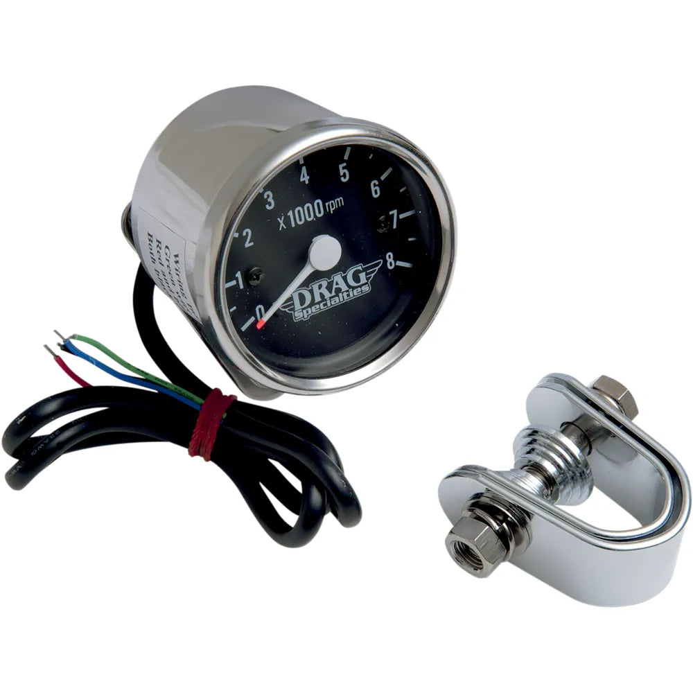 Tacometro electronico mini 2.4" 8000 RPM - Cromo/Negro