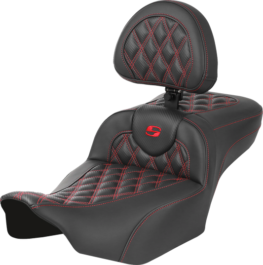 Asiento de alcance extendido Roadsofa™ - Asiento de alcance extendido Roadsofa™ - con respaldo - Costura de celosía - Costura roja - FLTR/FLHX '23-'24
