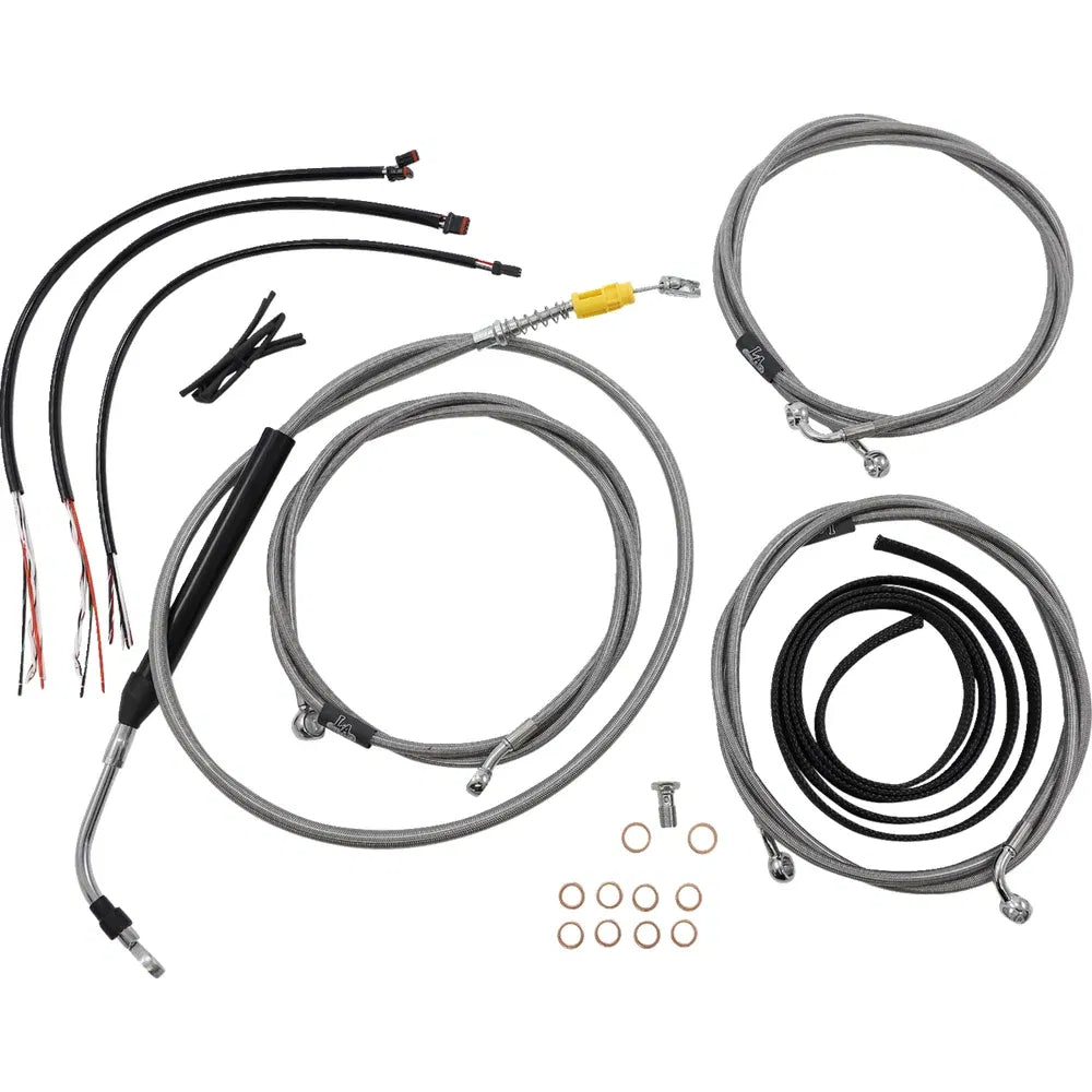 Kit completo de cable de manillar/línea de freno trenzado de acero inoxidable — kit de cables