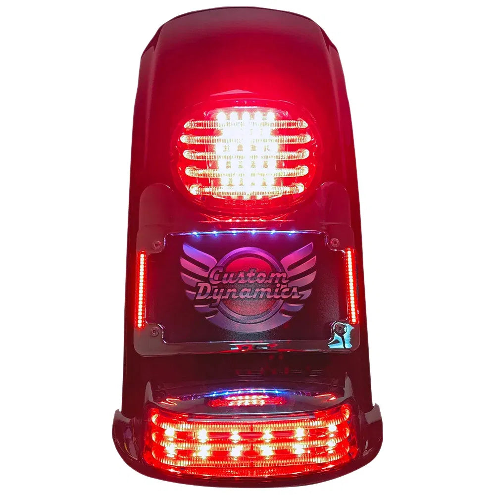 Eliminador de señales de giro con marco de placa iluminada de tres radios