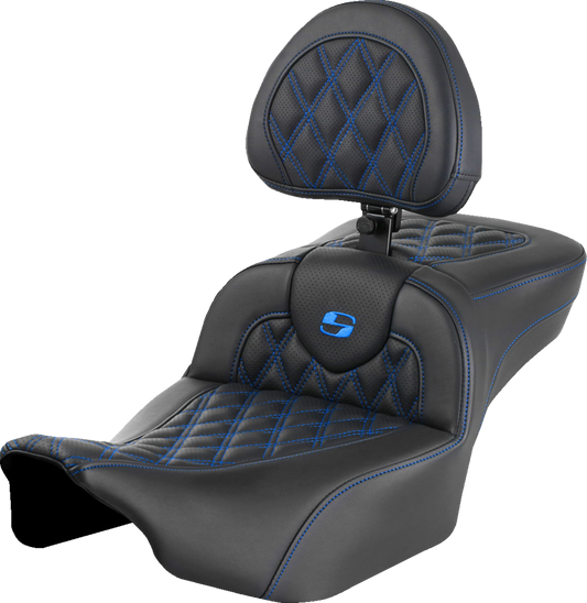 Asiento de alcance extendido Roadsofa™ - Asiento de alcance extendido Roadsofa™ - con respaldo - Costura de celosía - Costura azul - FLTR/FLHX '23-'24