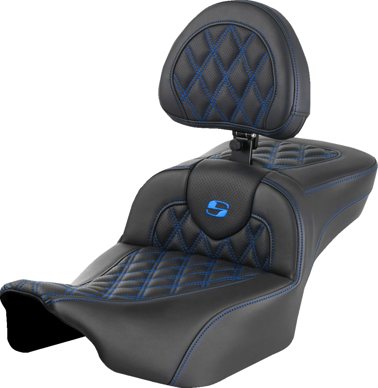 Asiento de alcance extendido Roadsofa™ - Asiento de alcance extendido Roadsofa™ - con respaldo - Costura de celosía - Costura azul - FLTR/FLHX '23-'24