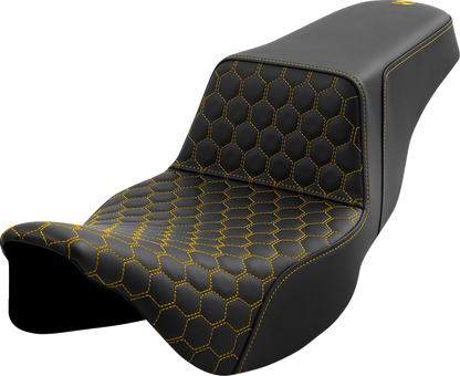 Asiento elevado tipo panal - Asiento elevado - Panal - Alcance extendido - Costuras doradas - FL '08-'23