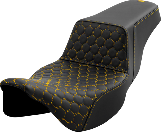 Asiento elevado tipo panal - Asiento elevado - Panal - Alcance extendido - Costuras doradas - FL '08-'23