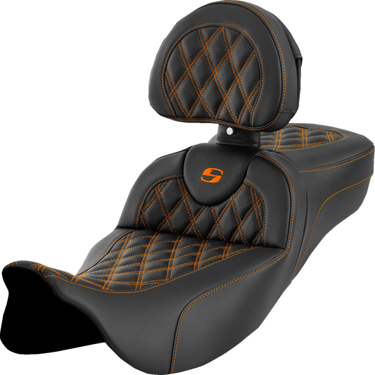 Asiento de alcance extendido Roadsofa™ - Asiento de alcance extendido Roadsofa™ - Costura de celosía - Costura naranja - con respaldo - FL '08-'24