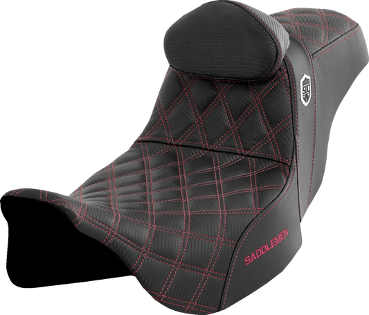 Asiento Pro Series SDC Performance Grip - Asiento Pro Series SDC Performance - con respaldo - Wine Berry Stitch - FLH/FLT '08-'23