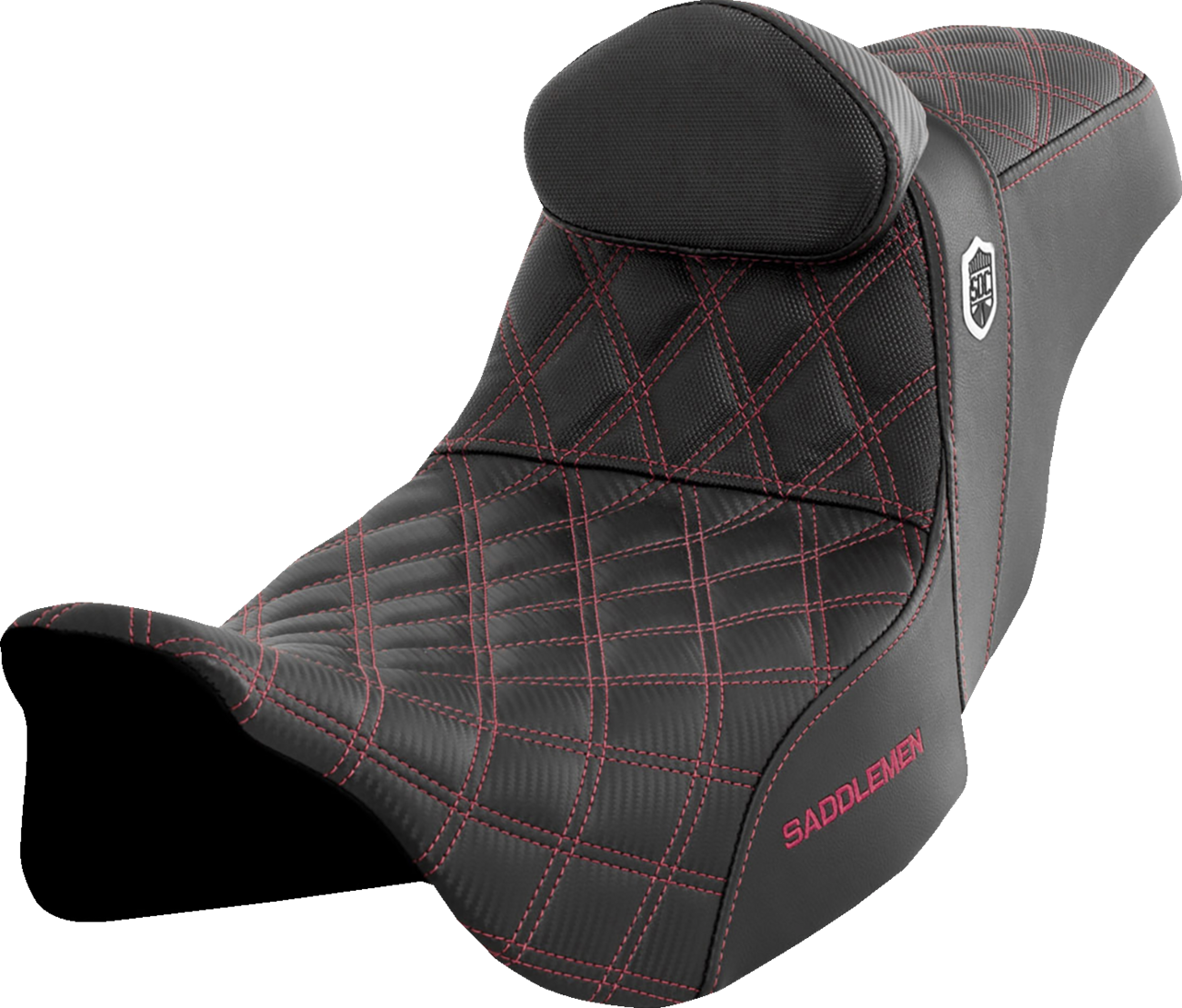 Asiento Pro Series SDC Performance Grip - Asiento Pro Series SDC Performance - con respaldo - Wine Berry Stitch - FLH/FLT '08-'23