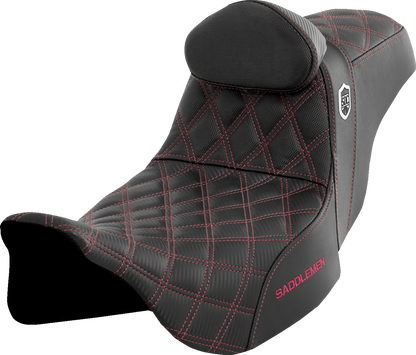 Asiento Pro Series SDC Performance Grip - Asiento Pro Series SDC Performance - con respaldo - Wine Berry Stitch - FLH/FLT '08-'23