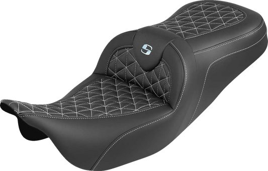 Asiento RoadSofa™ Tri Gripper - Asiento RoadSofa™ Tri Gripper - Alcance estándar - Costura plateada - sin respaldo - FLH/FLT '08-'25