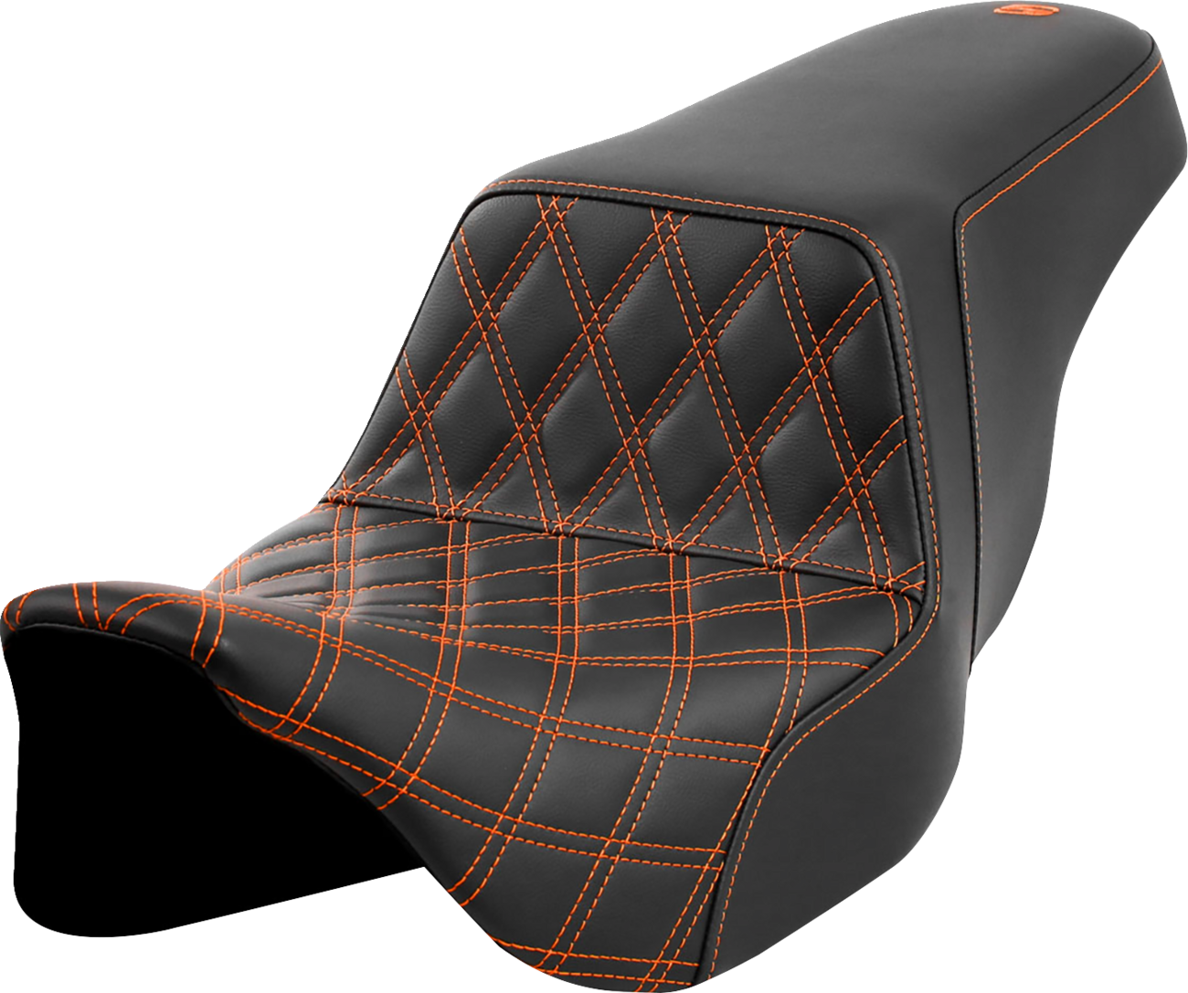 Asiento elevado con costura de celosía - Asiento elevado - Costura de celosía delantera - Costura naranja - FLH/FLT '08-'23