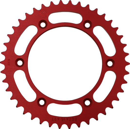 Corona Trasera Aluminio - Corona Trasera - Aluminio - 42 Dientes - Rojo - Beta