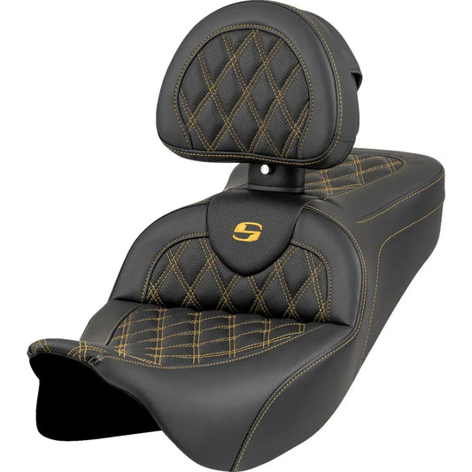 Asiento Roadsofa™ - Asiento Roadsofa™ - Costura de celosía - Costura dorada - con respaldo - FL '08-'23