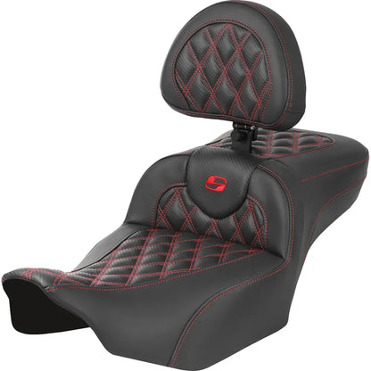 Asiento de alcance extendido Roadsofa™ - Asiento de alcance extendido Roadsofa™ - con respaldo - Costura de celosía - Costura roja - FLTR/FLHX '23-'24