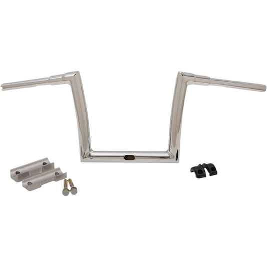 Chrome 1-1/2" Touring Strip Handlebar with 10" Rise