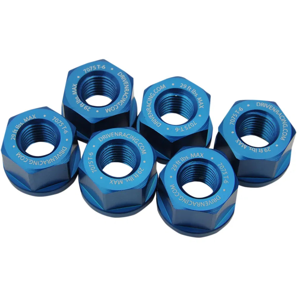 Aluminum Sprocket Nuts - Blue - 10 mm