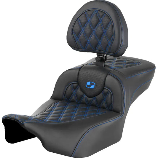 Asiento de alcance extendido Roadsofa™ - Asiento de alcance extendido Roadsofa™ - con respaldo - Costura de celosía - Costura azul - FLTR/FLHX '23-'24