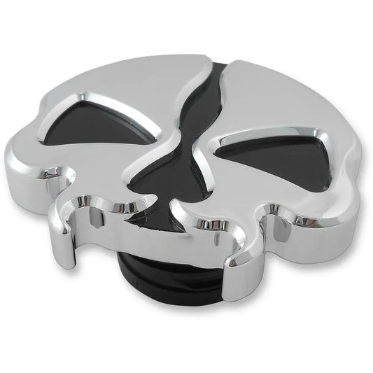 Non-Vented Split Skull Gas Cap - Chrome