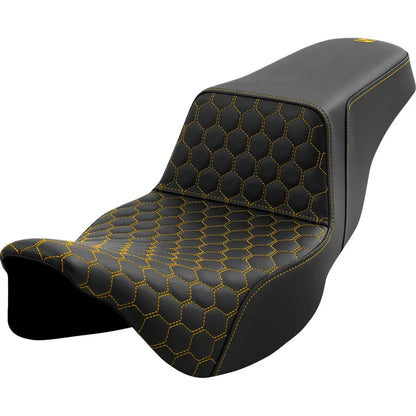 Asiento elevado tipo panal - Asiento elevado - Panal - Alcance extendido - Costuras doradas - FL '08-'23