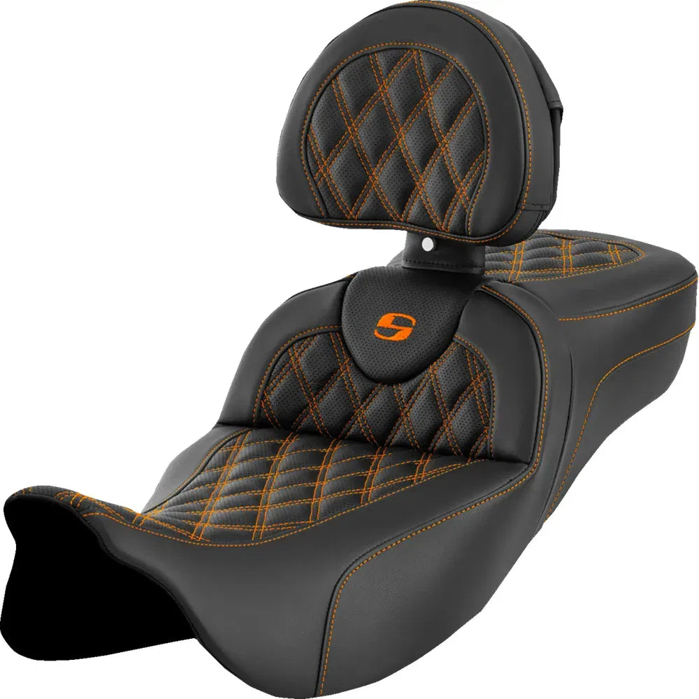Asiento de alcance extendido Roadsofa™ - Asiento de alcance extendido Roadsofa™ - Costura de celosía - Costura naranja - con respaldo - FL '08-'24