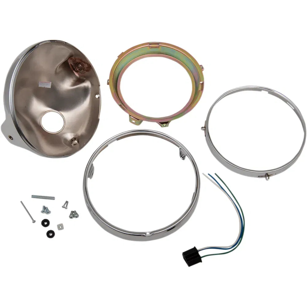 7" Side Mount Headlamp Shell - Chrome