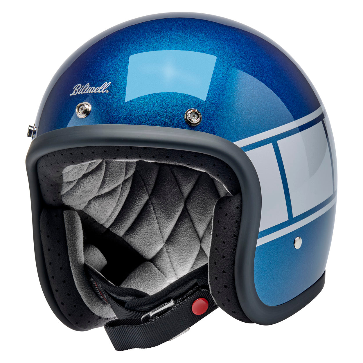 Casco bonanza holeshot azul metálico/plata
