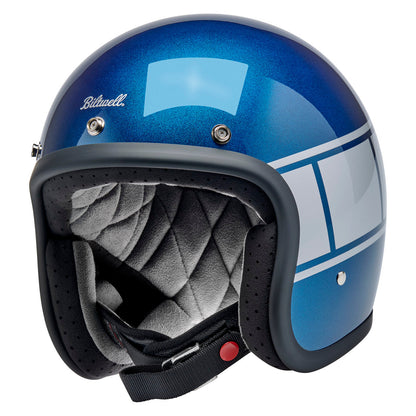 Casco bonanza holeshot azul metálico/plata