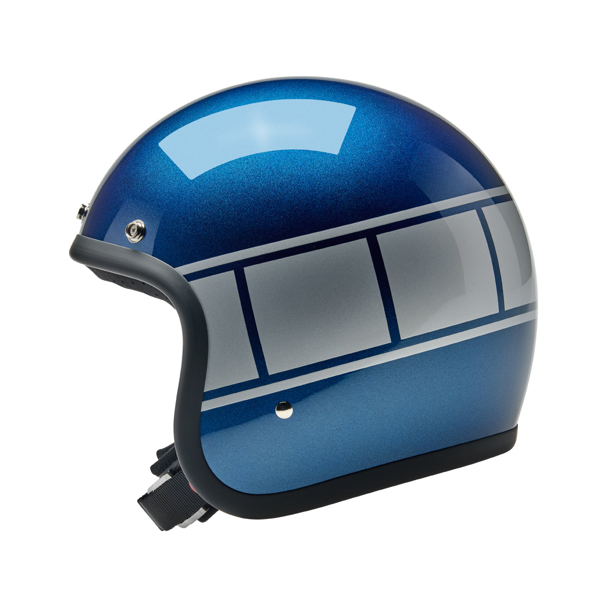 Casco bonanza holeshot azul metálico/plata