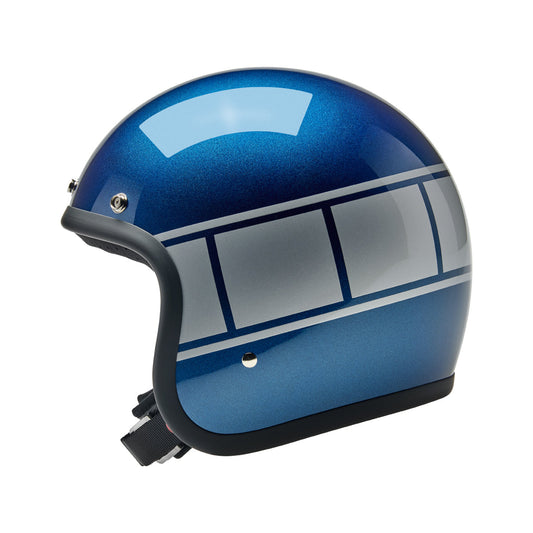 Casco bonanza holeshot azul metálico/plata